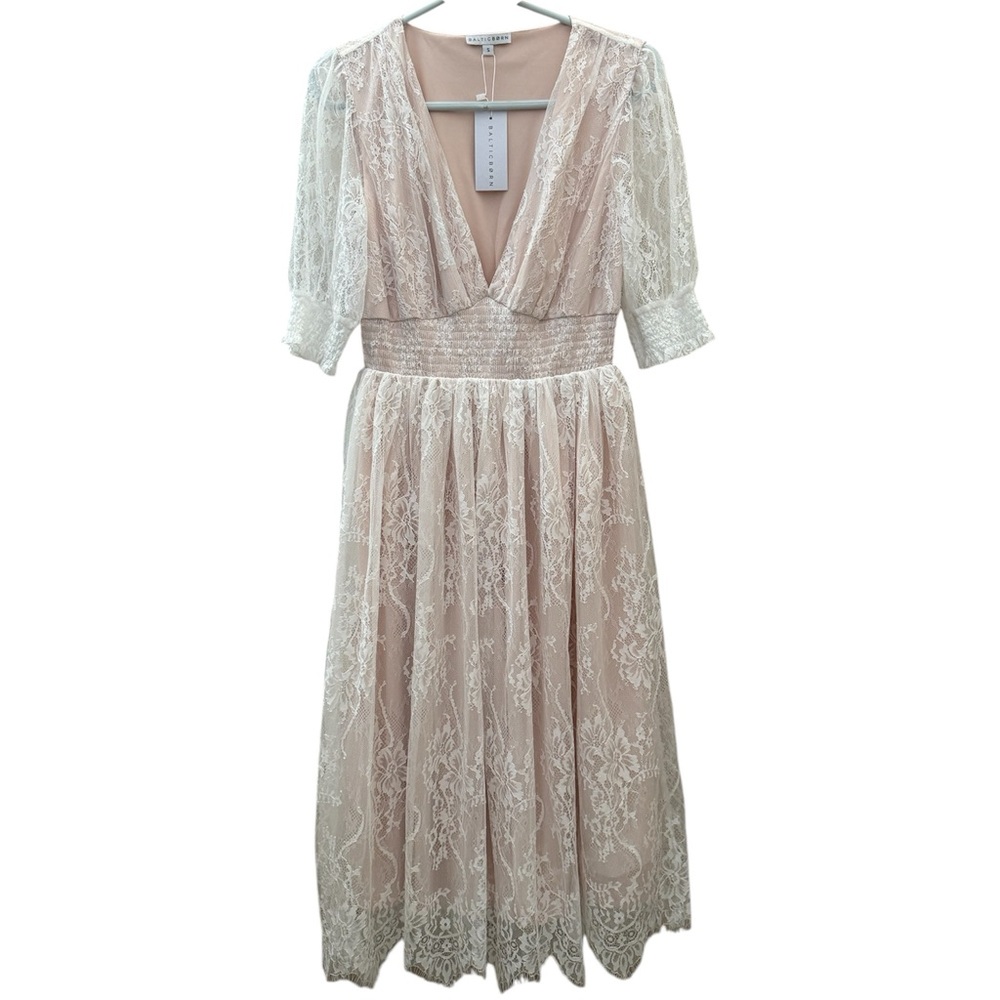 Final Price NWTBaltic Born Elaina Lace Off White Midi Dress Ladies Small - Picture 5 of 11